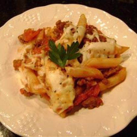 Penne with Italian Sausage - Baked