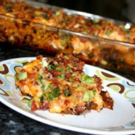 Loaded Potato & Buffalo Chicken Casserole