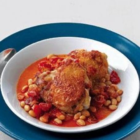 Baked Chicken with White Beans and Tomatoes