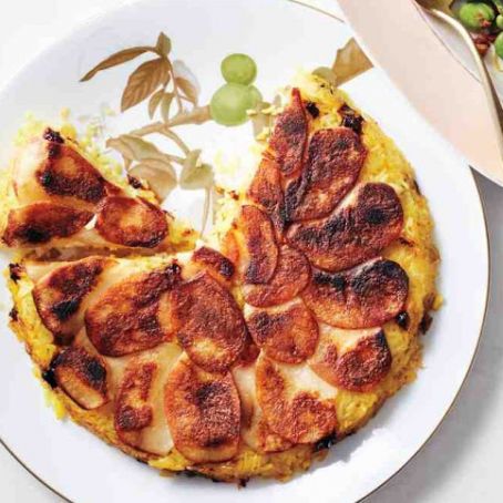 Saffron-Rice and Potato Skillet Cake