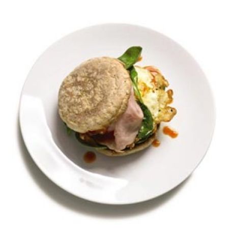 Egg Sandwich with Ham and Spinach