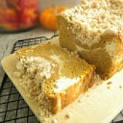 Pumpkin Streusel Bread with Cream Cheese Swirl