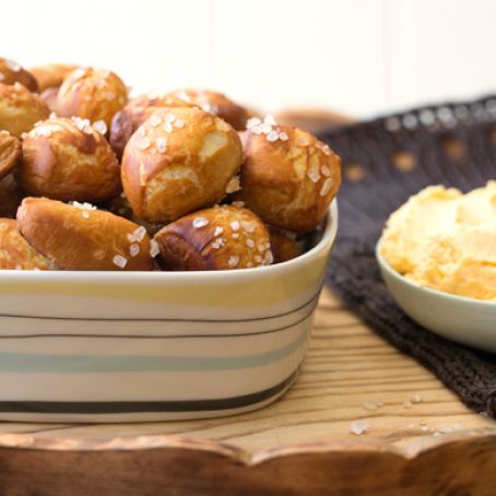 Pretzel Bites with Quick Cheddar Dip