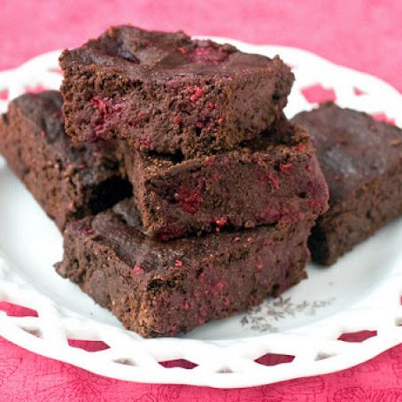 Raspberry Truffle Brownies