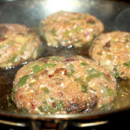 Turkey and vegetable cheese burgers
