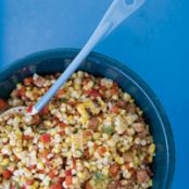 Warm Grilled Corn with Pancetta and Red Pepper