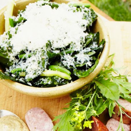 Veggies: Marinated Kale and Green Bean Salad
