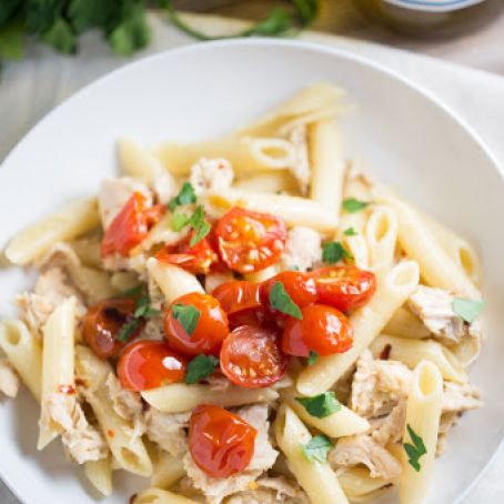 One Pan Chicken Pasta with Chardonnay Wine Sauce