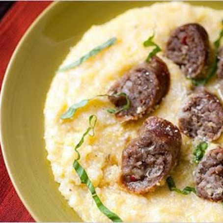 CREAMY POLENTA w/PARMESAN & SAUSAGE