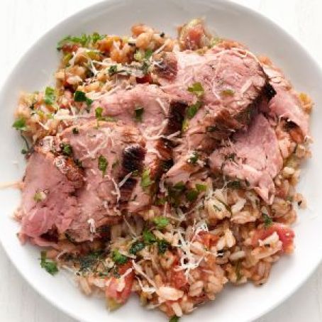 Herb-Crusted Pork Tenderloin with Tomato Rice