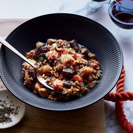 Short Rib Farrotto with Carrots and Parsnips