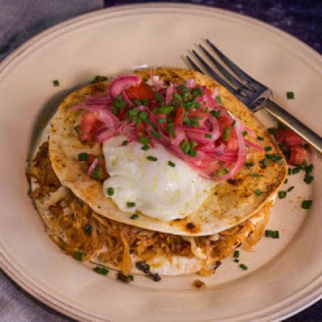 Bacon and Hash Brown ‘Quesadilla’ with Eggs, Bobby Flay