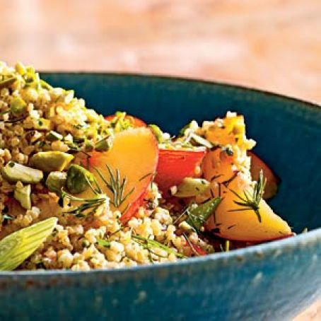 Cracked Wheat Salad with Nectarines, Parsley and Pistachios