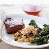 Steak with Quick Mushroom Risotto