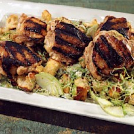 Grilled Chicken Thighs with an Autumn Panzanella Salad