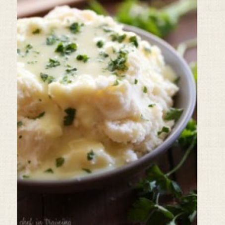 Garlic Parmesan Mashed Potatoes and Gravy