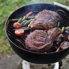 Masala-Spiced Rib-Eye Steaks with Tomato-Okra Relish