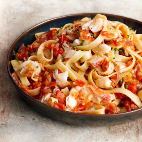 Meals (Fettuccine with Lobster, Tomatoes & Saffron)