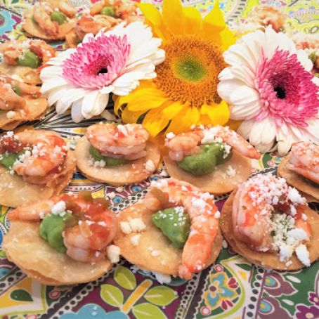 Mini Shrimp & Guacamole Tostadas-JS