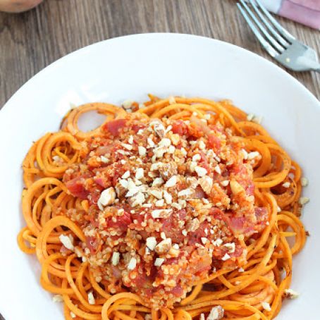 Quinoa Sweet Potato Noodle Bolognese