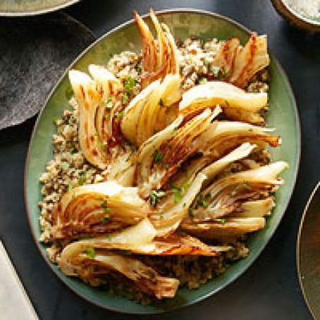 Braised Fennel with Lentil-Quinoa Pilaf