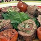 Grilled Beef Braciole with Grilled Tomato-Basil Relish