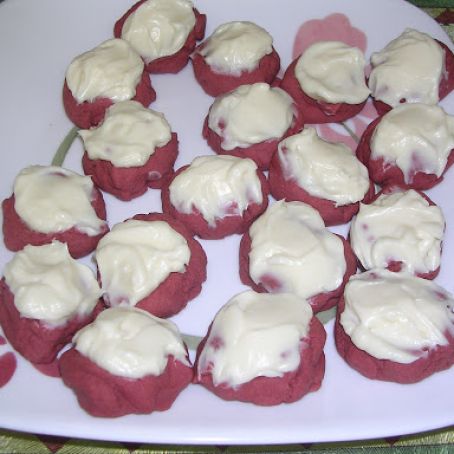 Red Velvet Cookies with cream cheese frosting
