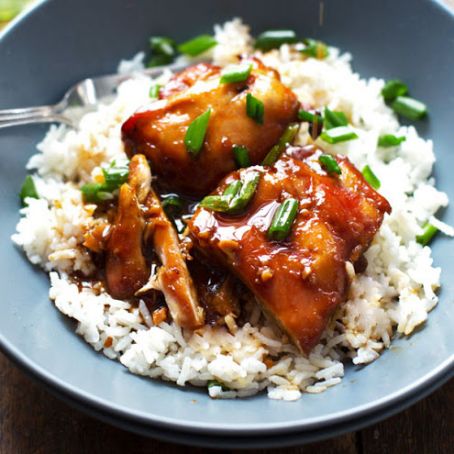 Sticky Bourbon Chicken with Rice