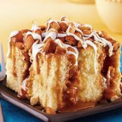 Caramel Almond Poke Cake