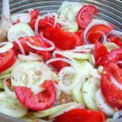 MARINATED CUCUMBERS, ONIONS, AND TOMATOES