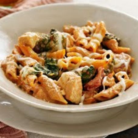 Three Cheese Chicken Penne Pasta Bake