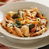 Three Cheese Chicken Penne Pasta Bake