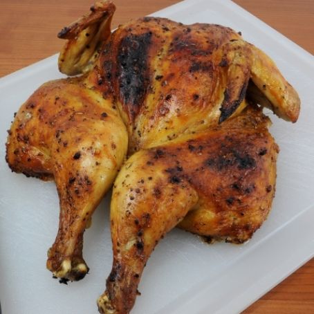 Mustard and Garlic Spatchcocked Chicken