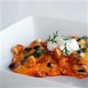 Layered Chicken and Black Bean Enchilada Casserole