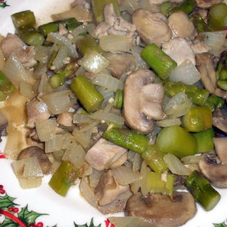 Curried Chicken with Asparagus/Onion/Mushroom