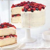 Orange Layer Cake w/Buttercream Frosting & Berries