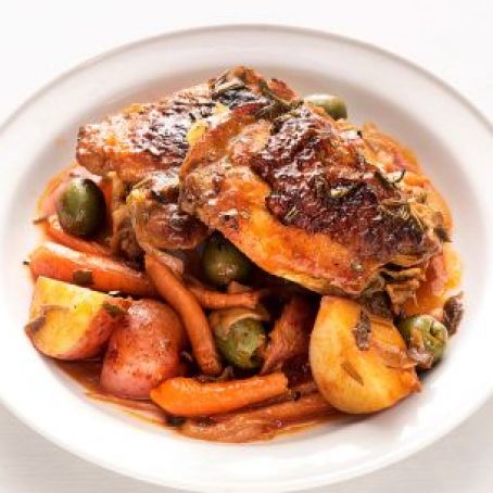 Braised Chicken Thighs with Olives and Potatoes