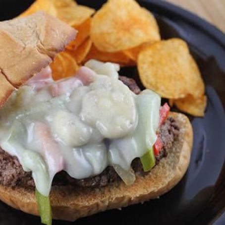 Philly Cheesesteak Burgers