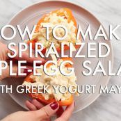 Spiralized Apple Egg Salad in Bell Pepper Cups