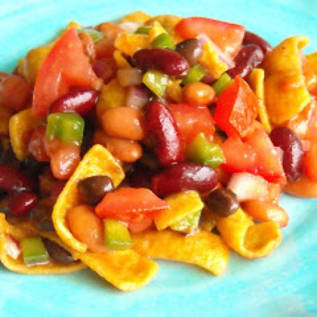 Three Bean Frito Chip Salad Recipe