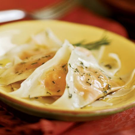Wonton Wrapped Butternut Squash Ravioli