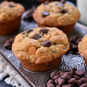 Peanut Butter Banana Chocolate Chip Muffins