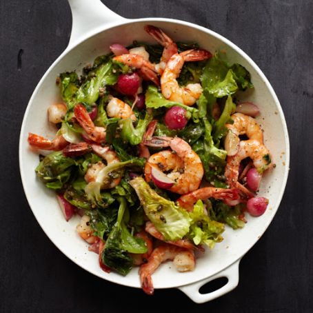 Warm Shrimp & Escarole Salad