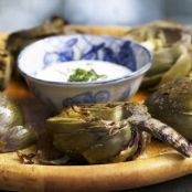 Grilled Artichokes w/ Lemon Aioli