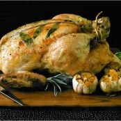 Butter-Rubbed Roast Chicken with Roasted Garlic