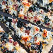 Brown Butter Lobster and Spinach Pizza with Bacon + Fontina.
