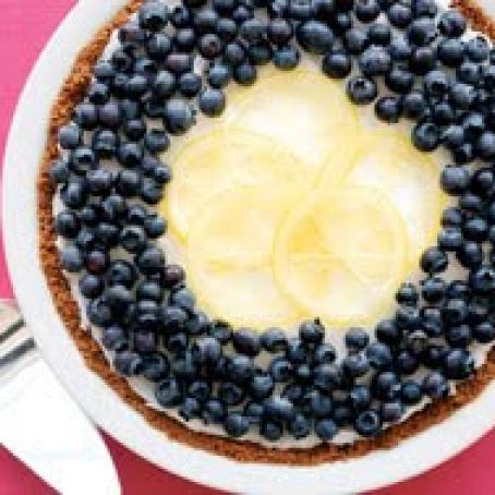 Lemon Ginger Ice Cream Pie with Fresh Blueberries