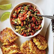 Corn Fritters with Spicy Zucchini Salsa
