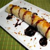 Nutella & Filo Wrapped Banana with Toasted Coconut*