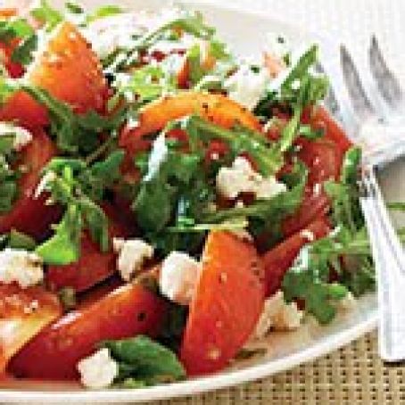 Marinated Tomato Salad with Arugula and Goat Cheese (Cooks Country)